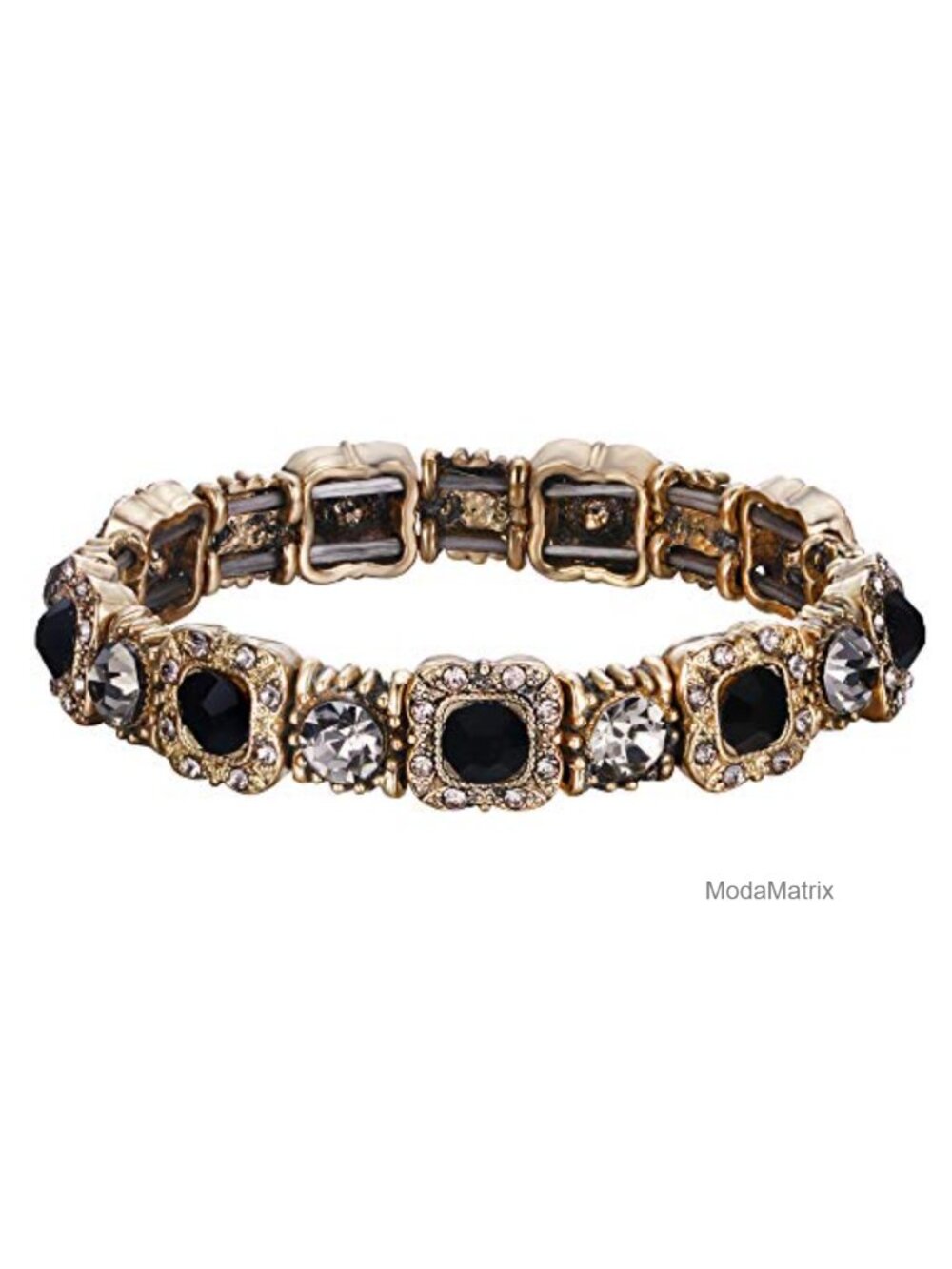 Women's Vintage Austrian Crystal Tennis Bracelet Stretch Bridal Jewelry
